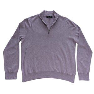 Brooks Brothers Supima® Cotton Half-Zip Sweater — Lilac — Size Medium